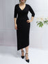 V Neck ymmetrical Slit Cual Dresses